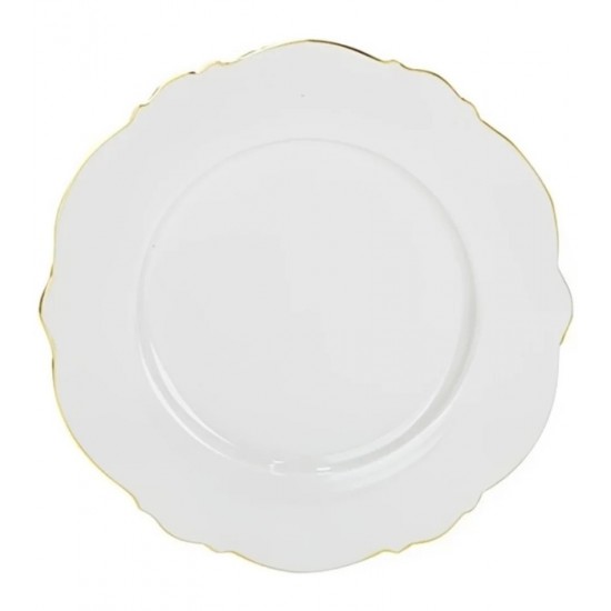 Prato 21cm para Sobremesa Royal Classic em New Bone China com Filado Ouro